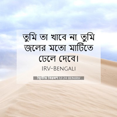 Picture 07 - দ্বিতীয় বিৱৰণ 12:24 BENIRV - তুমি তা খাবে না, - Bible Verse Picture