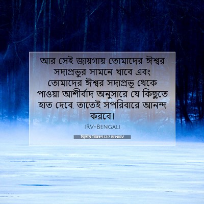 Picture 07 - দ্বিতীয় বিৱৰণ 12:7 BENIRV - আর সেই জায়গায় - Bible Verse Picture