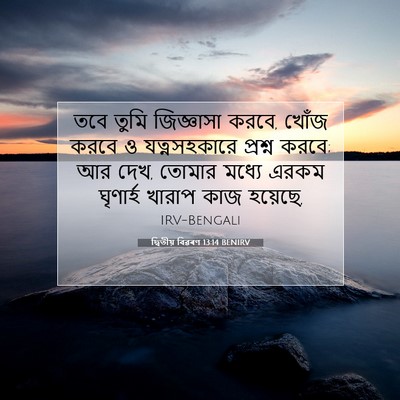 Picture 07 - দ্বিতীয় বিৱৰণ 13:14 BENIRV - তবে তুমি জিজ্ঞাসা - Bible Verse Picture
