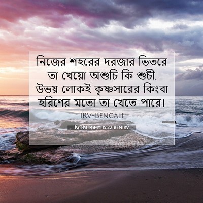 Picture 07 - দ্বিতীয় বিৱৰণ 15:22 BENIRV - নিজের শহরের দরজার - Bible Verse Picture