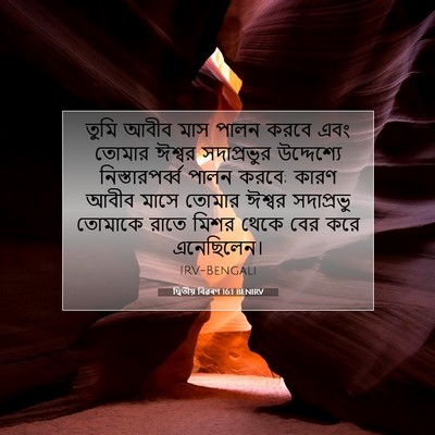 Picture 07 - দ্বিতীয় বিৱৰণ 16:1 BENIRV - তুমি আবীব মাস পালন - Bible Verse Picture