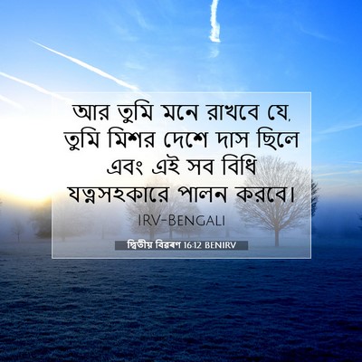 Picture 07 - দ্বিতীয় বিৱৰণ 16:12 BENIRV - আর তুমি মনে রাখবে - Bible Verse Picture