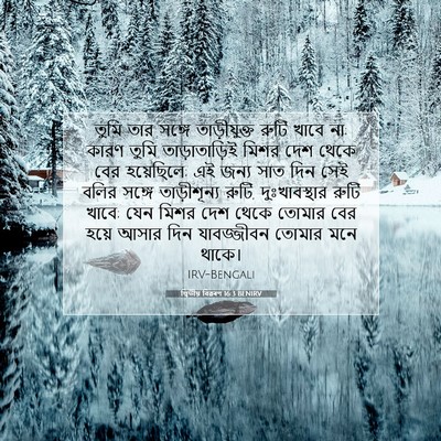 Picture 07 - দ্বিতীয় বিৱৰণ 16:3 BENIRV - তুমি তার সঙ্গে - Bible Verse Picture