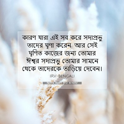 Picture 07 - দ্বিতীয় বিৱৰণ 18:12 BENIRV - কারণ যারা এই সব করে - Bible Verse Picture