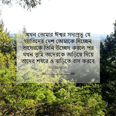 Picture 07 - দ্বিতীয় বিৱৰণ 19:1 BENIRV - যখন তোমার ঈশ্বর - Bible Verse Picture