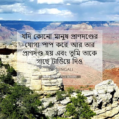 Picture 07 - দ্বিতীয় বিৱৰণ 21:22 BENIRV - যদি কোনো মানুষ - Bible Verse Picture