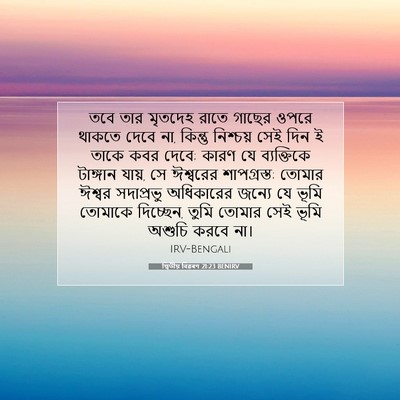 Picture 07 - দ্বিতীয় বিৱৰণ 21:23 BENIRV - তবে তার মৃতদেহ - Bible Verse Picture