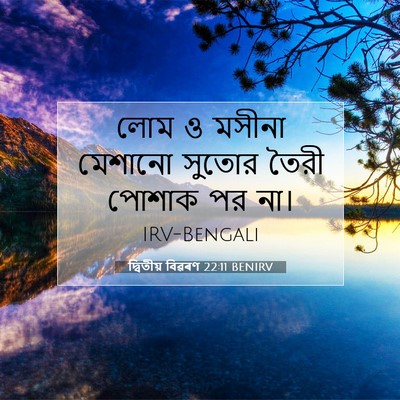 Picture 07 - দ্বিতীয় বিৱৰণ 22:11 BENIRV - লোম ও মসীনা মেশানো - Bible Verse Picture