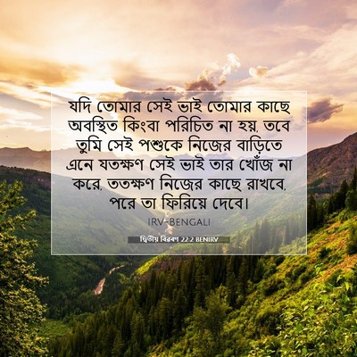 Picture 07 - দ্বিতীয় বিৱৰণ 22:2 BENIRV - যদি তোমার সেই ভাই - Bible Verse Picture