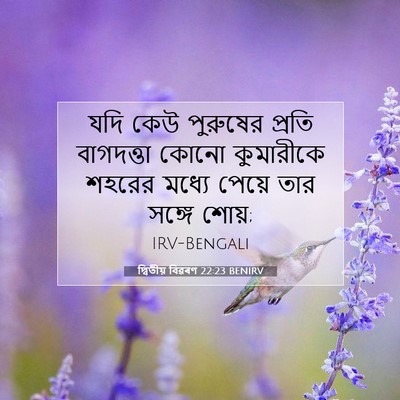 Picture 07 - দ্বিতীয় বিৱৰণ 22:23 BENIRV - যদি কেউ পুরুষের - Bible Verse Picture