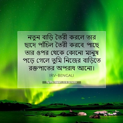 Picture 07 - দ্বিতীয় বিৱৰণ 22:8 BENIRV - নতুন বাড়ি তৈরী - Bible Verse Picture