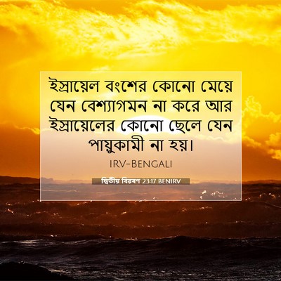 Picture 07 - দ্বিতীয় বিৱৰণ 23:17 BENIRV - ইস্রায়েল বংশের - Bible Verse Picture