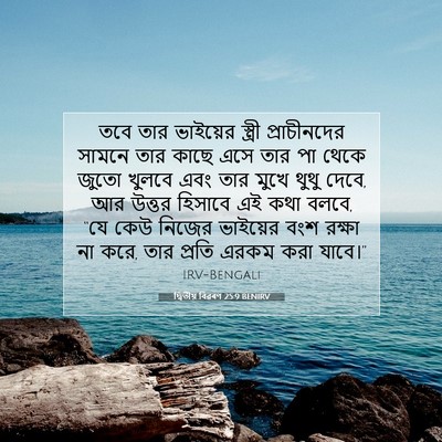 Picture 07 - দ্বিতীয় বিৱৰণ 25:9 BENIRV - তবে তার ভাইয়ের - Bible Verse Picture