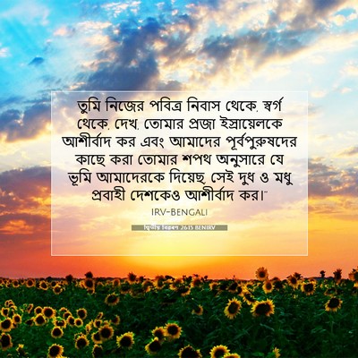 Picture 07 - দ্বিতীয় বিৱৰণ 26:15 BENIRV - তুমি নিজের পবিত্র - Bible Verse Picture