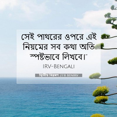 Picture 07 - দ্বিতীয় বিৱৰণ 27:8 BENIRV - সেই পাথরের ওপরে এই - Bible Verse Picture