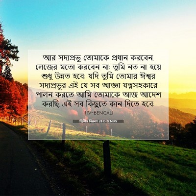 Picture 07 - দ্বিতীয় বিৱৰণ 28:13 BENIRV - আর সদাপ্রভু - Bible Verse Picture