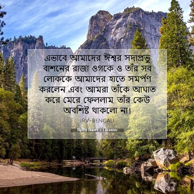 Picture 07 - দ্বিতীয় বিৱৰণ 3:3 BENIRV - এভাবে আমাদের - Bible Verse Picture