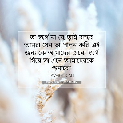 Picture 07 - দ্বিতীয় বিৱৰণ 30:12 BENIRV - তা স্বর্গে না যে, - Bible Verse Picture