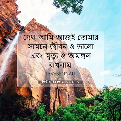 Picture 07 - দ্বিতীয় বিৱৰণ 30:15 BENIRV - দেখ, আমি আজই তোমার - Bible Verse Picture