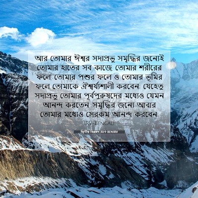 Picture 07 - দ্বিতীয় বিৱৰণ 30:9 BENIRV - আর তোমার ঈশ্বর - Bible Verse Picture