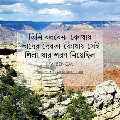 Picture 07 - দ্বিতীয় বিৱৰণ 32:37 BENIRV - তিনি বলবেন, - Bible Verse Picture