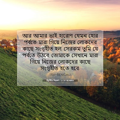 Picture 07 - দ্বিতীয় বিৱৰণ 32:50 BENIRV - আর আমার ভাই হারোণ - Bible Verse Picture