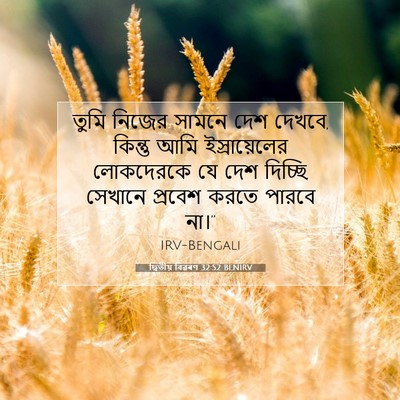 Picture 07 - দ্বিতীয় বিৱৰণ 32:52 BENIRV - তুমি নিজের সামনে - Bible Verse Picture