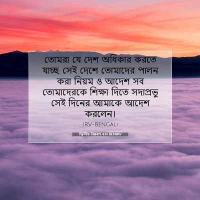 Picture 07 - দ্বিতীয় বিৱৰণ 4:14 BENIRV - তোমরা যে দেশ - Bible Verse Picture