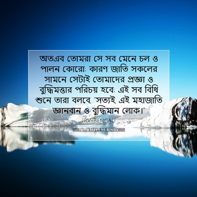 Picture 07 - দ্বিতীয় বিৱৰণ 4:6 BENIRV - অতএব তোমরা সে সব - Bible Verse Picture