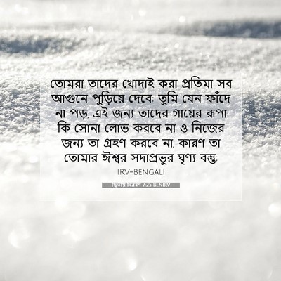 Picture 07 - দ্বিতীয় বিৱৰণ 7:25 BENIRV - তোমরা তাদের খোদাই - Bible Verse Picture