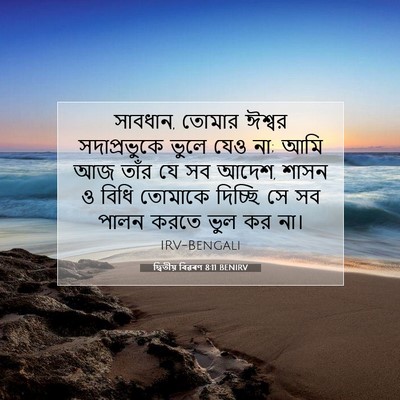 Picture 07 - দ্বিতীয় বিৱৰণ 8:11 BENIRV - সাবধান, তোমার - Bible Verse Picture
