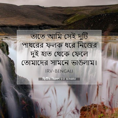 Picture 07 - দ্বিতীয় বিৱৰণ 9:17 BENIRV - তাতে আমি সেই দুটি - Bible Verse Picture