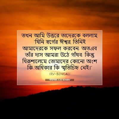 Picture 07 - নহিমিয়া 2:20 BENIRV - তখন আমি উত্তরে - Bible Verse Picture