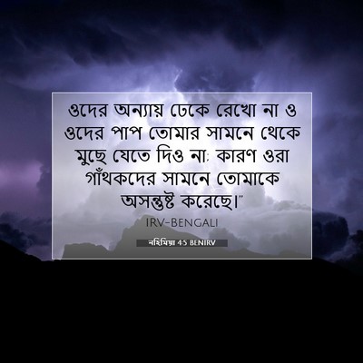 Picture 07 - নহিমিয়া 4:5 BENIRV - ওদের অন্যায় ঢেকে - Bible Verse Picture
