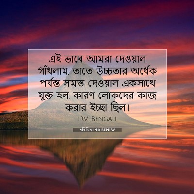 Picture 07 - নহিমিয়া 4:6 BENIRV - এই ভাবে আমরা - Bible Verse Picture