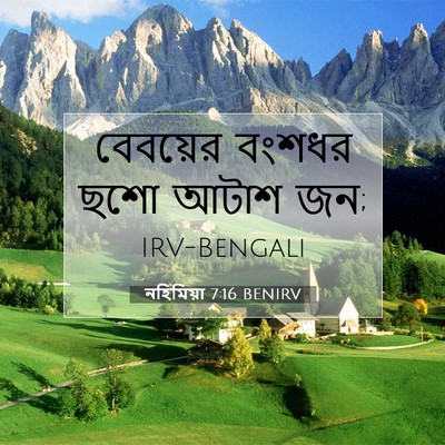 Picture 07 - নহিমিয়া 7:16 BENIRV - বেবয়ের বংশধর ছশো - Bible Verse Picture
