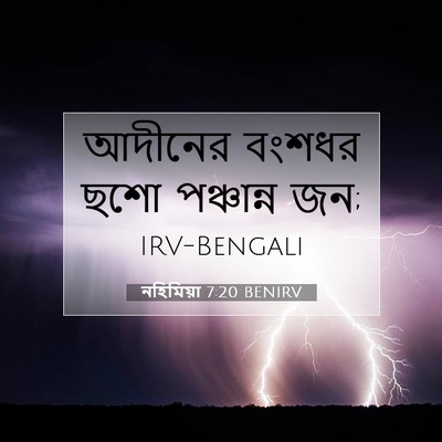 Picture 07 - নহিমিয়া 7:20 BENIRV - আদীনের বংশধর ছশো - Bible Verse Picture
