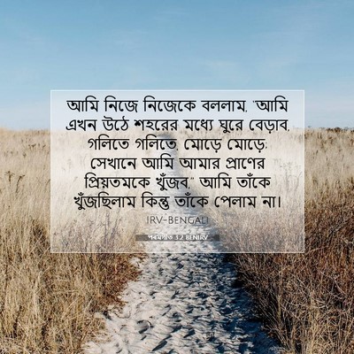 Picture 07 - পৰমগীত 3:2 BENIRV - আমি নিজে নিজেকে - Bible Verse Picture
