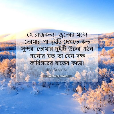 Picture 07 - পৰমগীত 7:1 BENIRV - হে রাজকন্যা, জুতোর - Bible Verse Picture