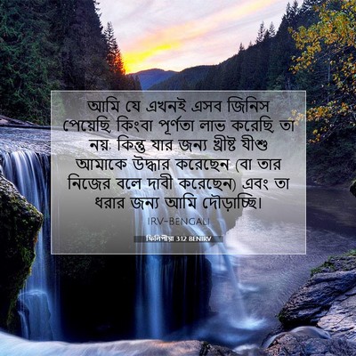 Picture 07 - ফিলিপীয়া 3:12 BENIRV - আমি যে এখনই এসব - Bible Verse Picture