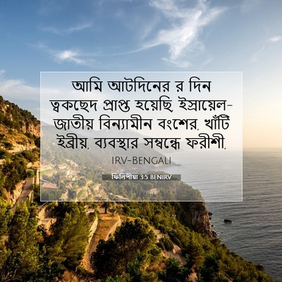 Picture 07 - ফিলিপীয়া 3:5 BENIRV - আমি আটদিনের র দিন - Bible Verse Picture