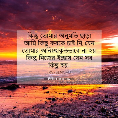 Picture 07 - ফিলীমন 1:14 BENIRV - কিন্তু তোমার - Bible Verse Picture