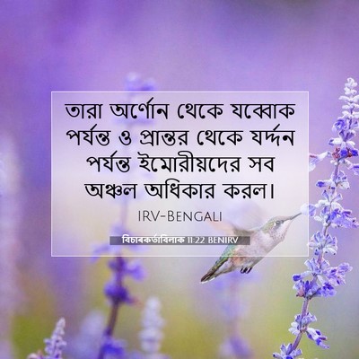 Picture 07 - বিচাৰকর্তাবিলাক 11:22 BENIRV - তারা অর্ণোন থেকে - Bible Verse Picture