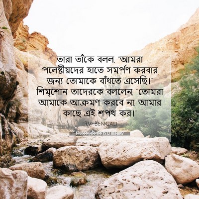 Picture 07 - বিচাৰকর্তাবিলাক 15:12 BENIRV - তারা তাঁকে বলল, - Bible Verse Picture