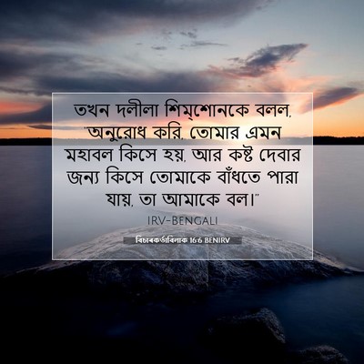 Picture 07 - বিচাৰকর্তাবিলাক 16:6 BENIRV - তখন দলীলা - Bible Verse Picture