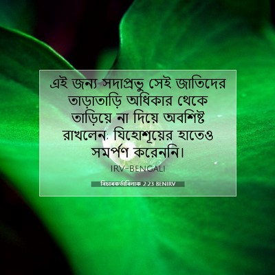 Picture 07 - বিচাৰকর্তাবিলাক 2:23 BENIRV - এই জন্য সদাপ্রভু - Bible Verse Picture
