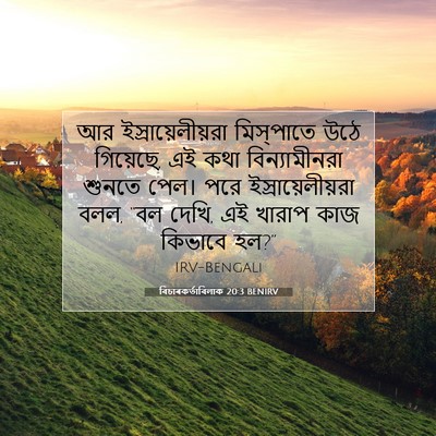 Picture 07 - বিচাৰকর্তাবিলাক 20:3 BENIRV - আর ইস্রায়েলীয়রা - Bible Verse Picture