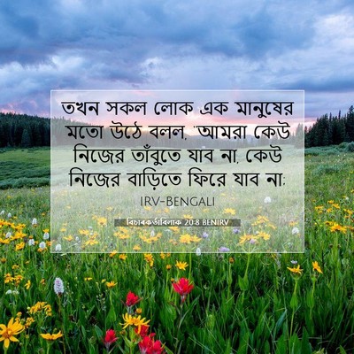 Picture 07 - বিচাৰকর্তাবিলাক 20:8 BENIRV - তখন সকল লোক এক - Bible Verse Picture