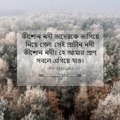 Picture 07 - বিচাৰকর্তাবিলাক 5:21 BENIRV - কীশোন নদী তাদেরকে - Bible Verse Picture