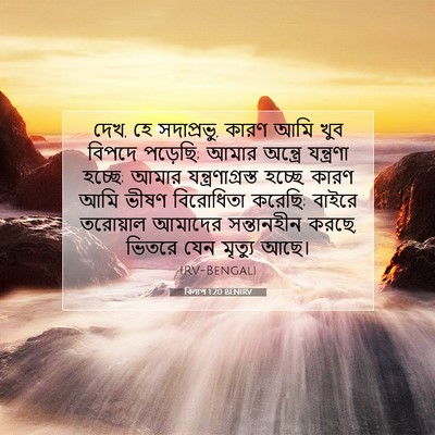 Picture 07 - বিলাপ 1:20 BENIRV - দেখ, হে সদাপ্রভু, - Bible Verse Picture